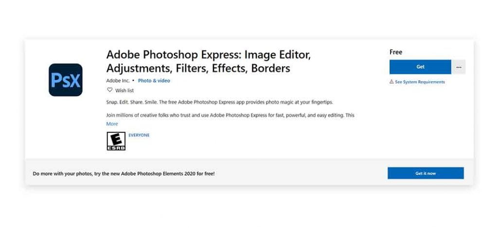 free adobe photoshop express for windows 10