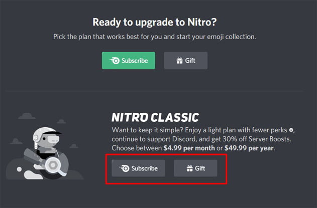Discord nitro classic