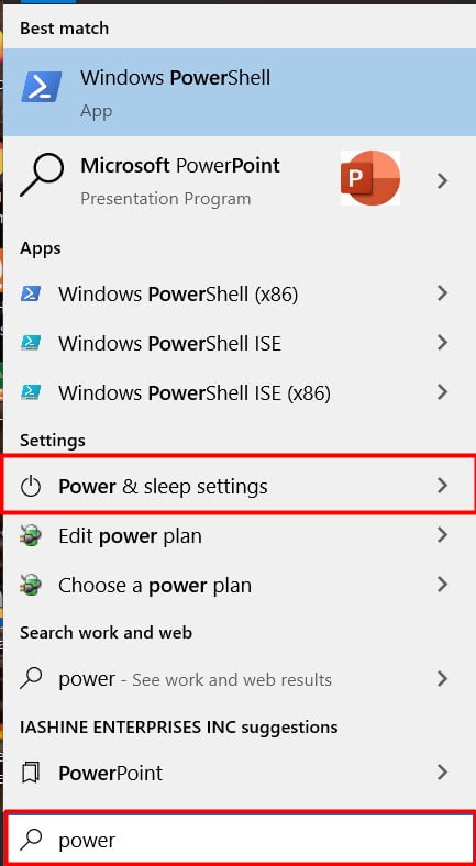 click on The Sleep Settings Ethernet Doesn't Have a Valid IP Configuration