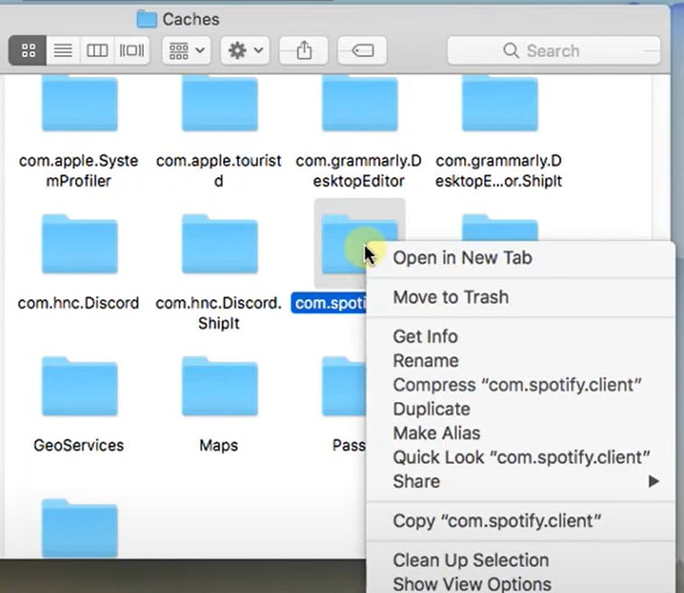 Clear spotify cache file from MAc