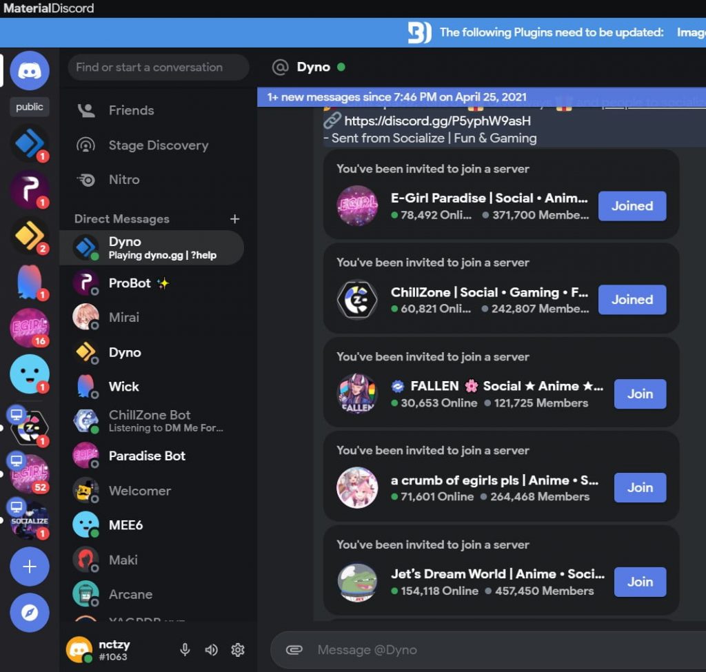 Theme changed the Discord Interface 