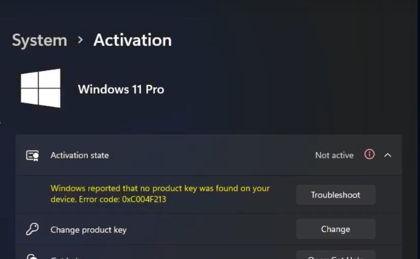 Currently My windows 11 is not activated