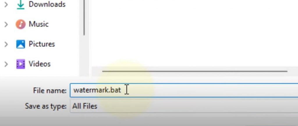 Save as bat file and type all files
