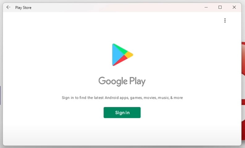 How to fix Google play store Sign in button on windows 11