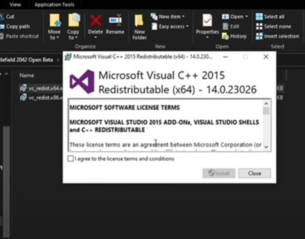 Reinstall Visual Studio C++ Redist